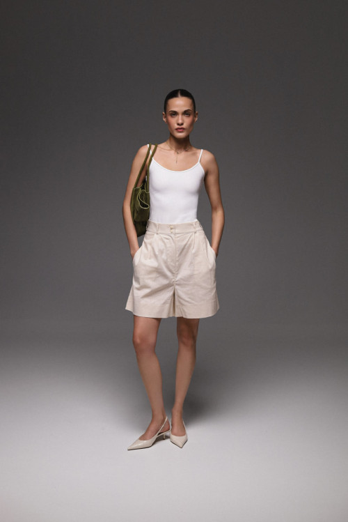 Linen shorts - Beige