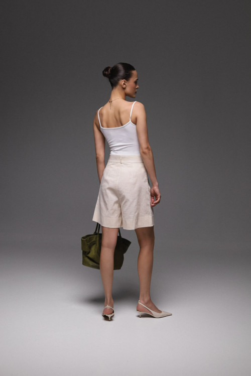 Linen shorts - Beige