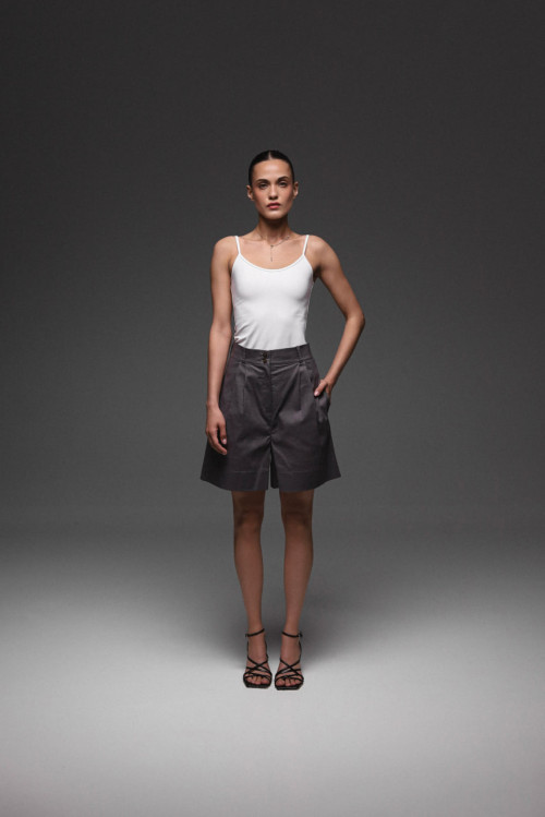 Linen shorts - Graphite