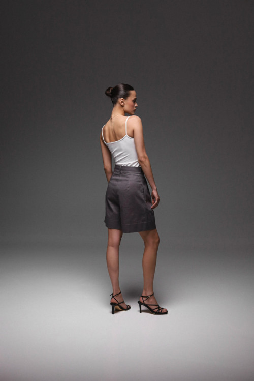 Linen shorts - Graphite