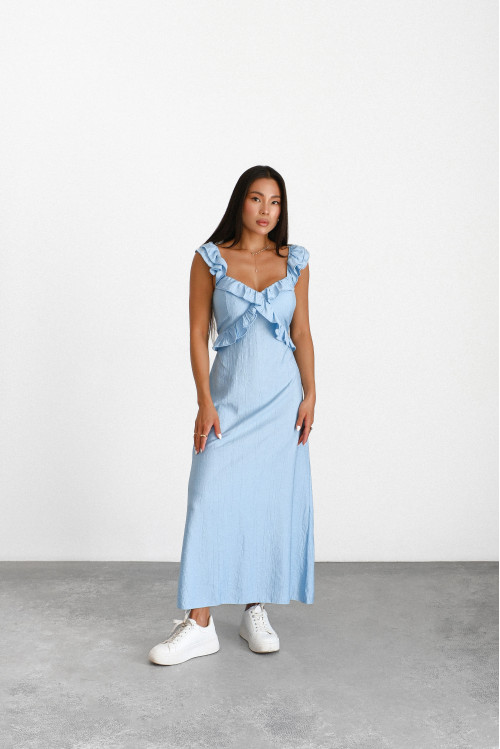 Sundress with ruffles - blue