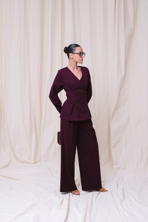 Shirt jacket - plum