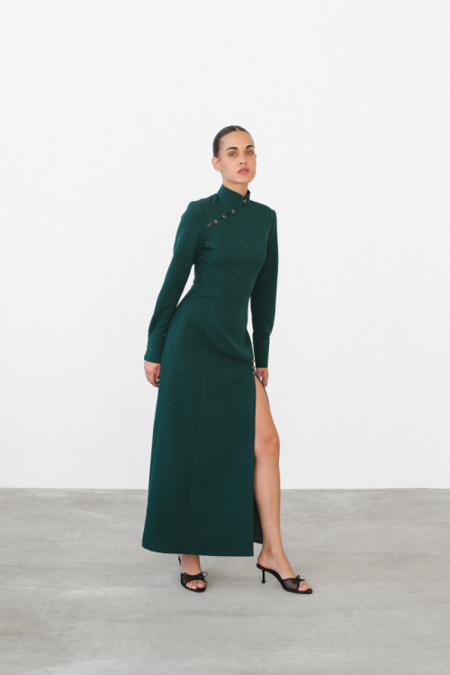 Dress with sleeves - Emerald