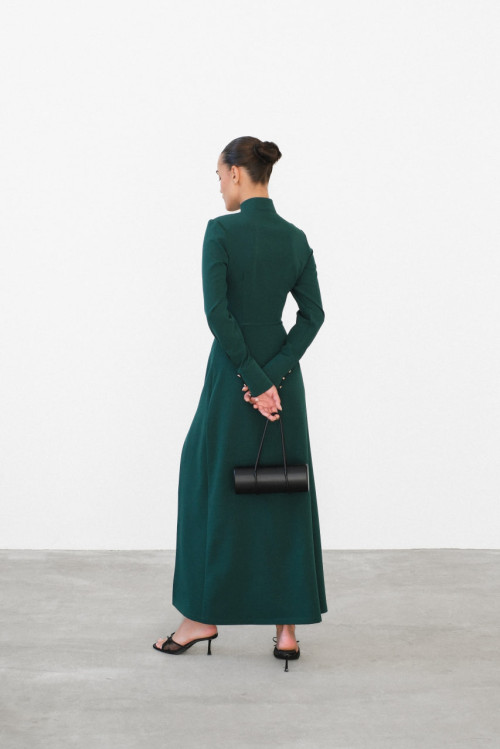 Dress with sleeves - Emerald