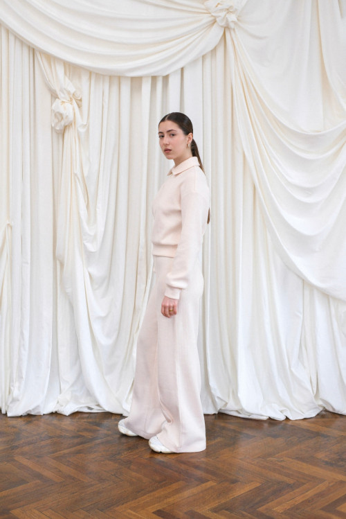Angora zip-up jacket - Milk