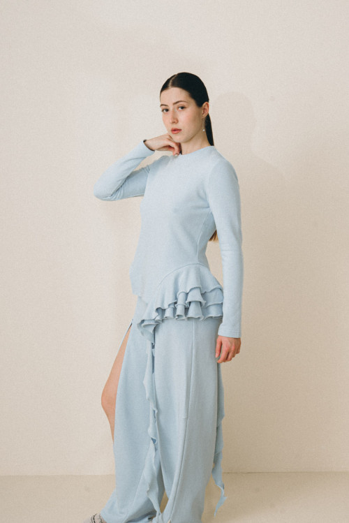 Trousers with a zipper - Blue